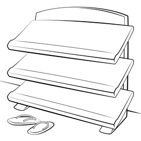 Shoe rack black and white vector