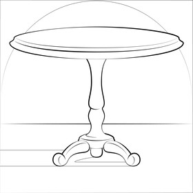 Round table black and white vector