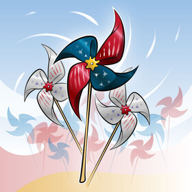 4th of July pinwheel vector