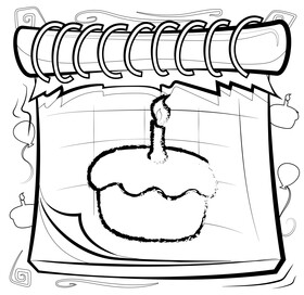 Birthday calendar black and white vector