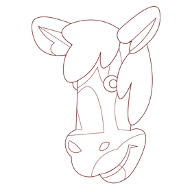 Cartoon horse funny black and white clipart