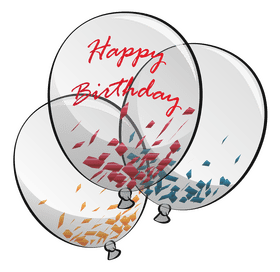 Birthday confetti balloons clipart