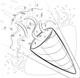 Confetti popper black and white vector