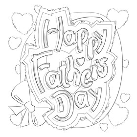 Happy fathers day black and white vector