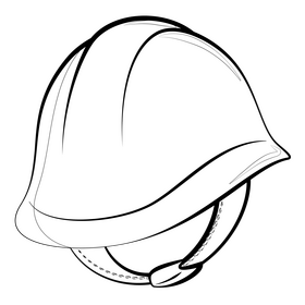 Safety helmet drawing black and white clipart
