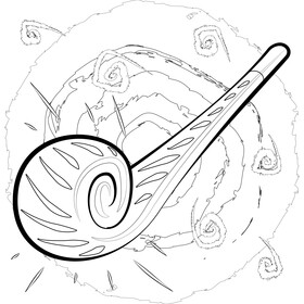 Party horn black and white vector