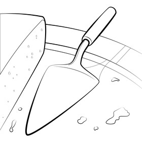 Cake slicer black and white vector