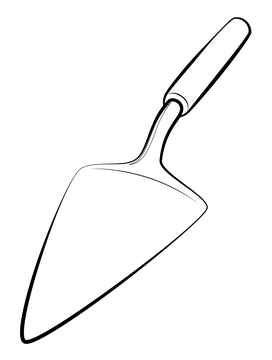 Cake slicer drawing black and white clipart