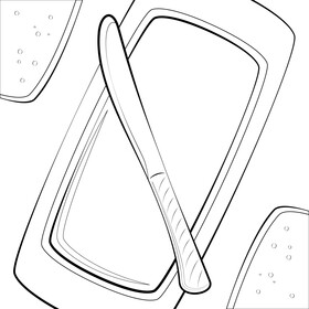 Butter knife black and white vector