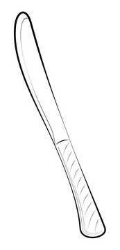 Butter knife drawing black and white clipart