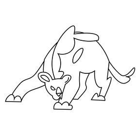 Hyena attacking black and white clipart