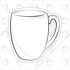 Mug black and white vector