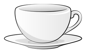 Cup and saucer clipart