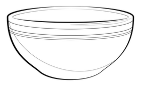 Bowl drawing black and white clipart