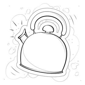 Kettle black and white vector