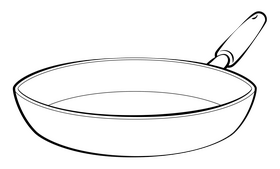 Pan drawing black and white clipart