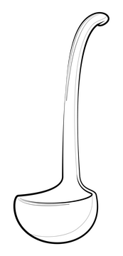 Ladle drawing black and white clipart