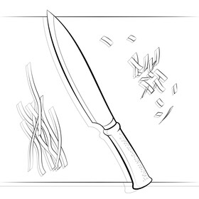 Knife black and white vector