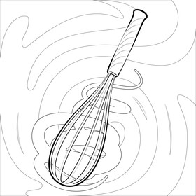 Whisk black and white vector