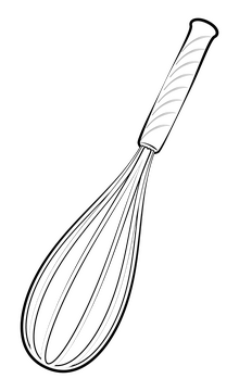 Whisk drawing black and white clipart