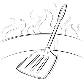 Spatula black and white vector