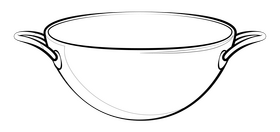 Wok drawing black and white clipart
