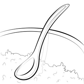 Spoon black and white vector