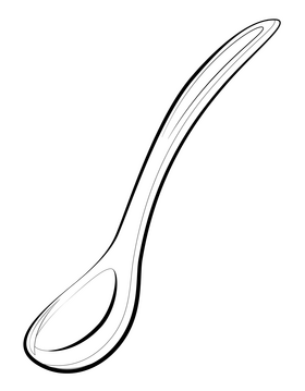 Spoon drawing black and white clipart