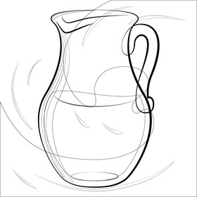 Jug black and white vector