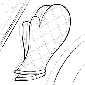 Oven mitts black and white vector