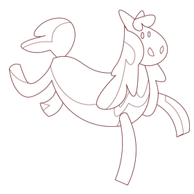 Horse playful black and white clipart