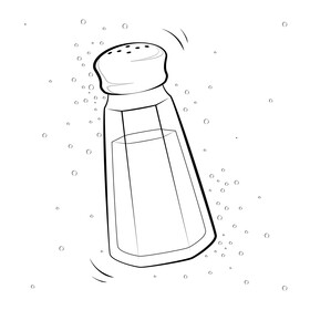 Salt shaker black and white vector