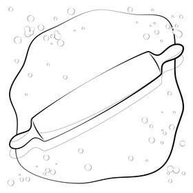 Rolling pin black and white vector