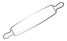 Rolling pin drawing black and white clipart