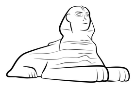 Sphinx black and white clipart