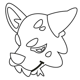 Hyena angry black and white clipart