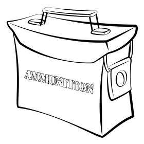 Ammunition box black and white clipart