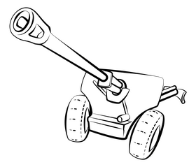 Artillery black and white clipart