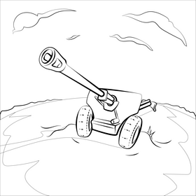 Artillery black and white vector
