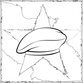 Army beret black and white vector