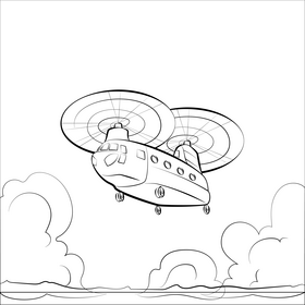Chinook helicopter black and white vector