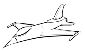 Jet black and white clipart