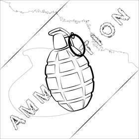 Grenade black and white vector
