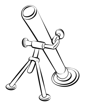 Mortar launcher black and white clipart
