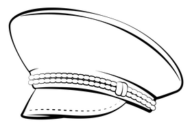 General hat black and white clipart