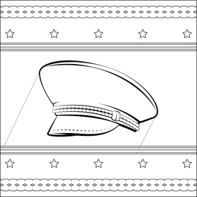 General hat black and white vector