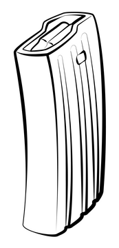 Rifle magazine black and white clipart