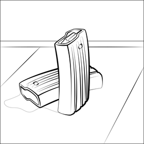 Rifle magazine black and white vector
