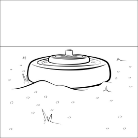 Landmine black and white vector