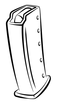 Pistol magazine black and white clipart